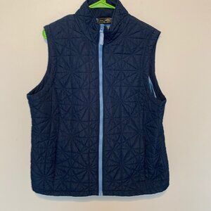 JANE ASHLEY NAVY BLUE SLEEVELESS PUFFER VEST SIZE 1X